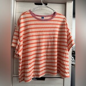 Old Navy Orange Striped Tee